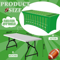 green football field design spandex tablecloth