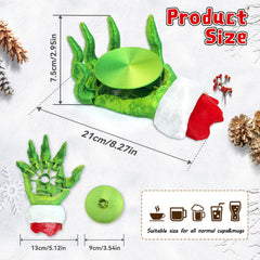 Green monster hand cup holder coaster for desks