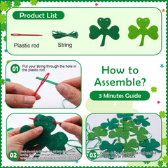 green felt shamrock garlands for indoor decor