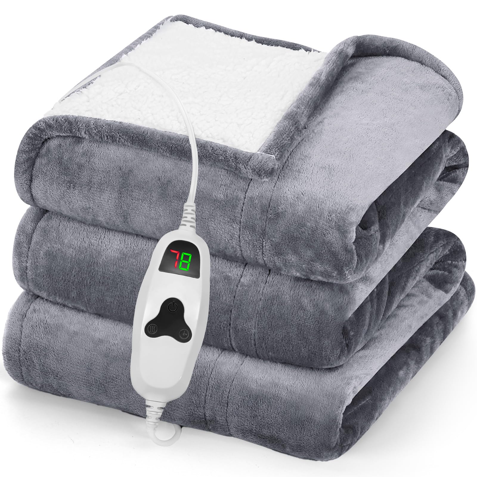 greenoak heated blanket electric throw 50x60