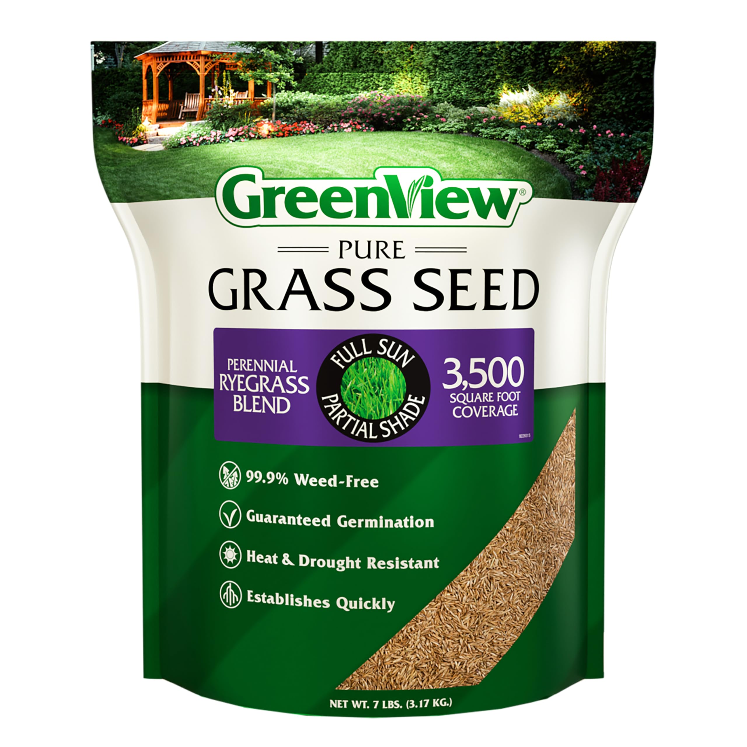 GreenView Pure Grass Seed Perennial Ryegrass Blend 7 lb bag for lawns