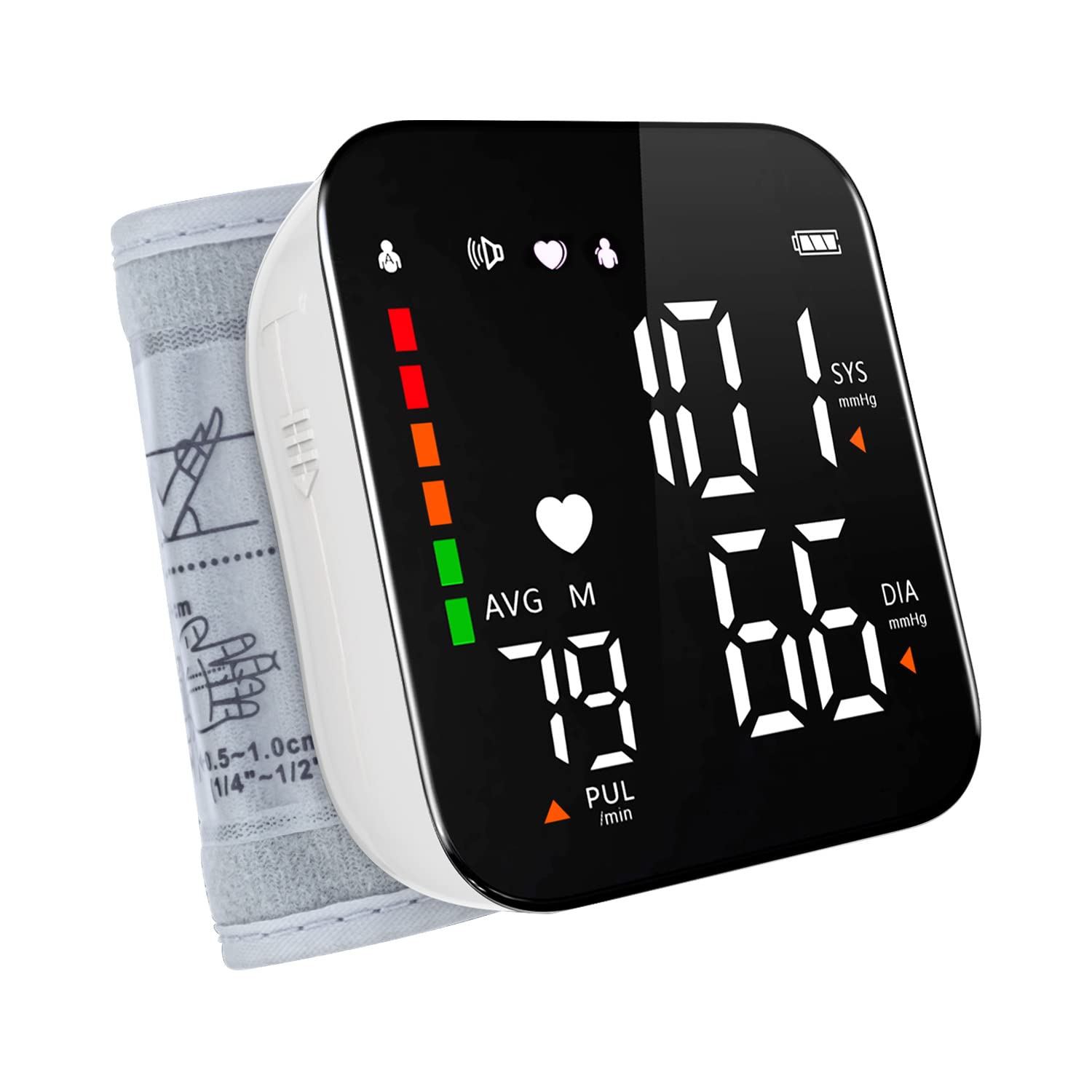 Greetmed wrist blood pressure monitor with full screen LED display