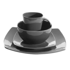 Gibson Soho Lounge square cereal bowls 6 inches grey 31 oz