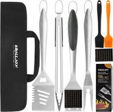 grilljoy 8pcs bbq grill tools set with portable bag main image