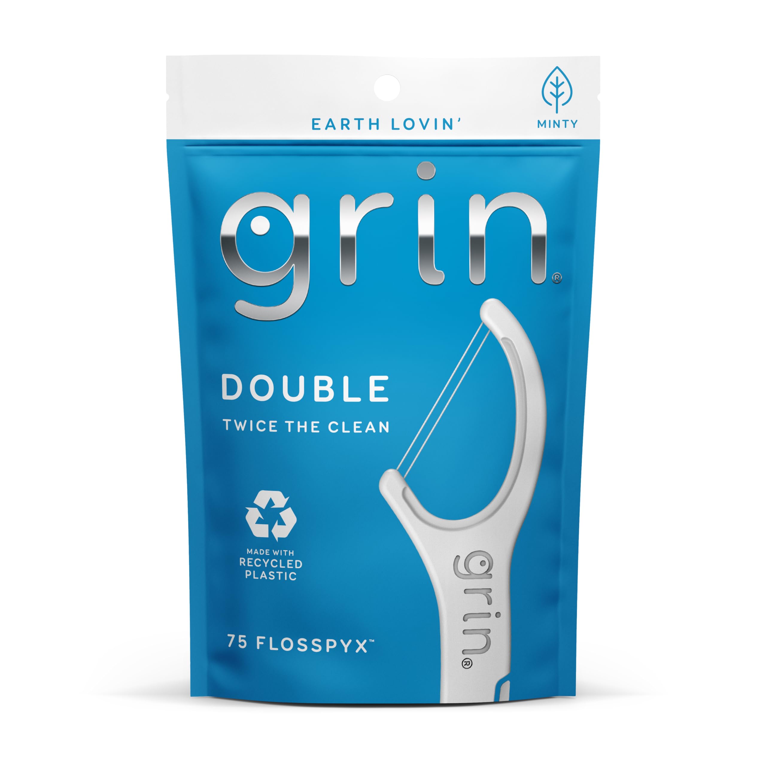 GRIN Double Flosspyx floss picks 75 count minty flavor