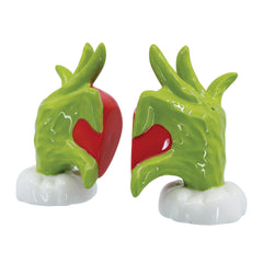Grinch holding a heart salt and pepper shakers by Department 56