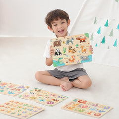 Grinnnie peg puzzles with knob for numbers and letters