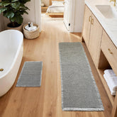 GRLYUH bathroom runner rug set 2 piece light grey waffle textured mats