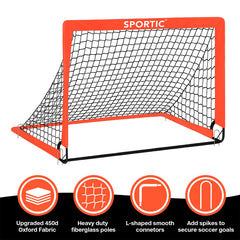 Carrying bag and ground stakes for goals