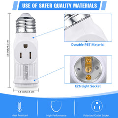 Grounded 3-prong outlet from light socket adapter