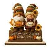 Growing Old Together gnome plaque for couples