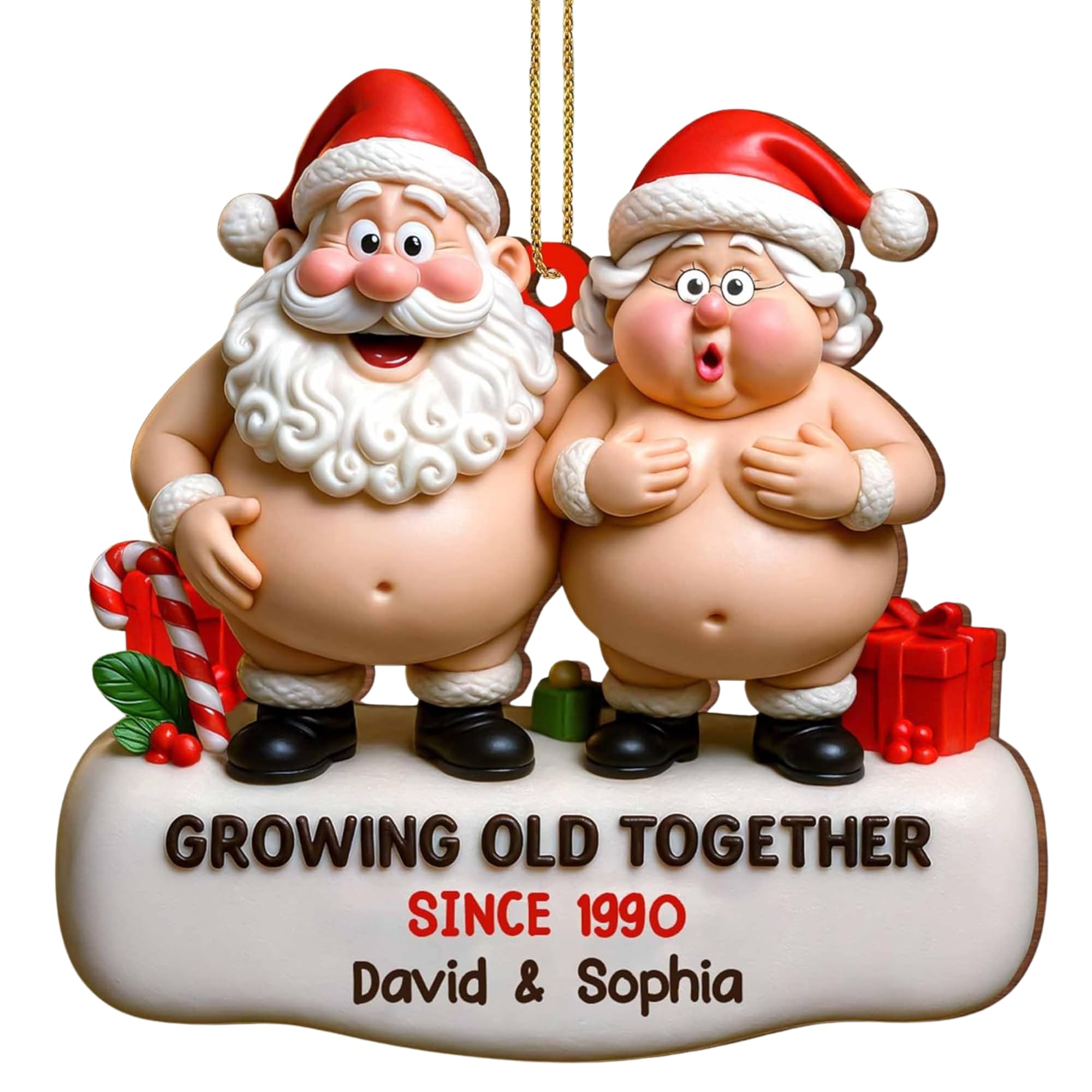 Growing Old Together Santa And Mrs Claus Ornament product image