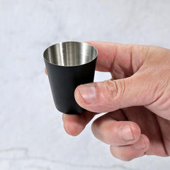 Stainless steel shot cups dimensions 37mm top 25mm bottom 42mm height