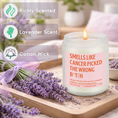 GSPY Candle breast cancer survivor gift lavender scent 9 oz