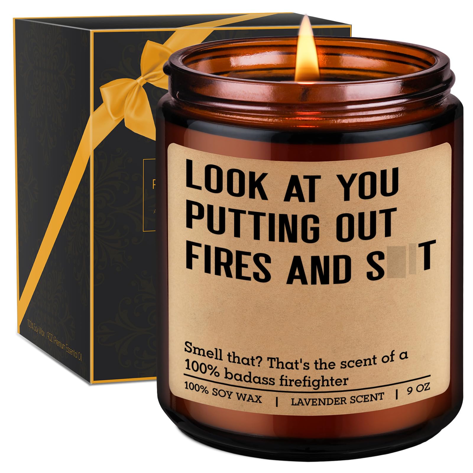 GSPY Candles firefighter gifts 9 oz lavender candle