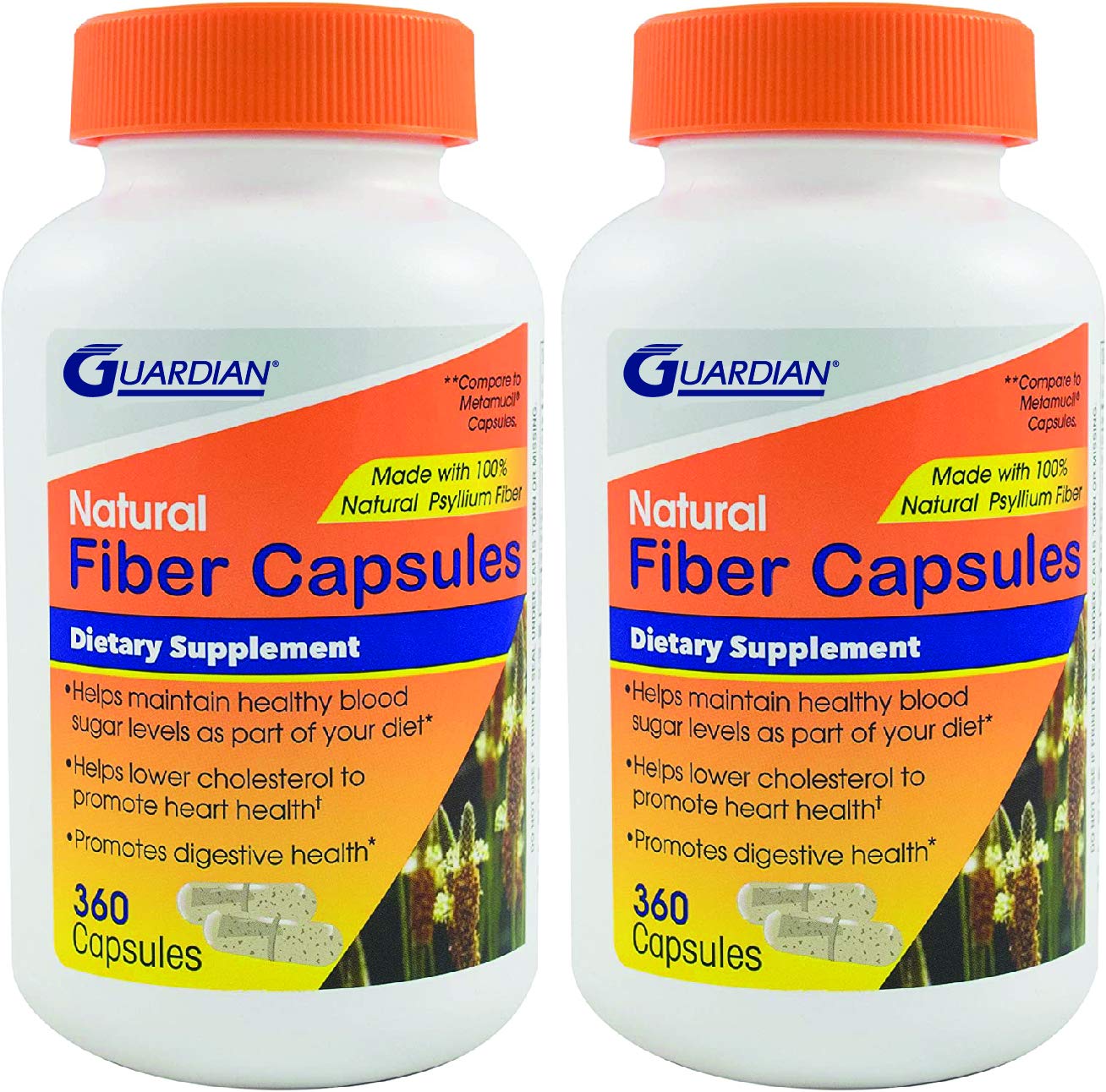 guardian Psyllium Fiber Capsules natural Psyllium Husk 720Ct bottle