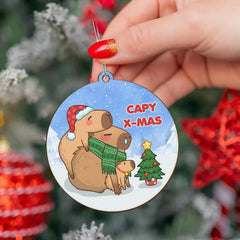 Guinea pig Christmas Ornament wooden design