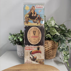 Guinness themed cork backed coaster collection for tables