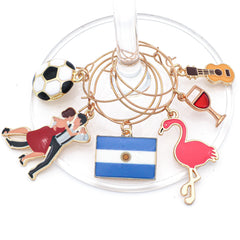 Guitar charm representing Argentina in the wine charm set
