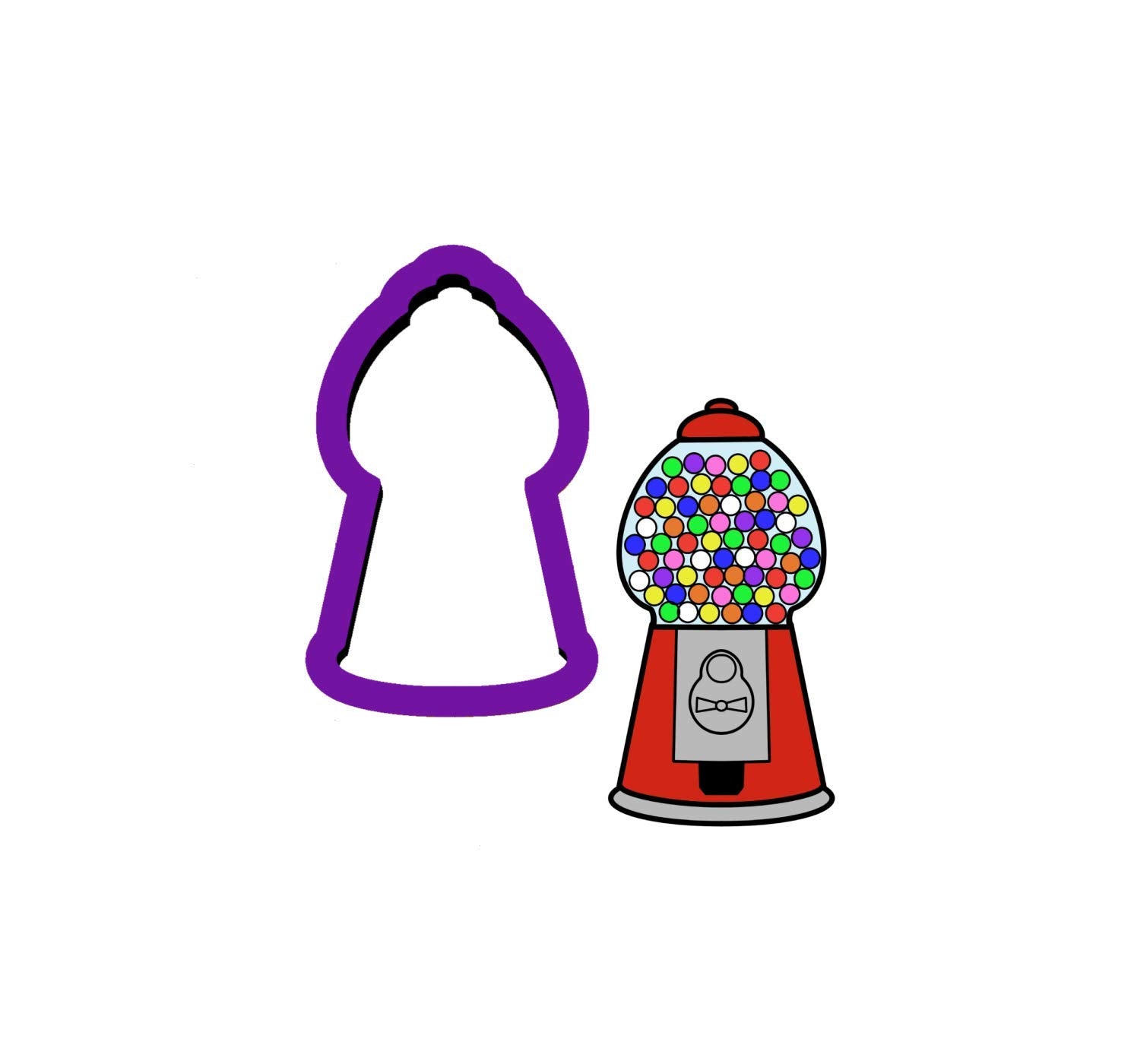 Gumball Machine Cookie Cutter 4h x 2w Purple PLA