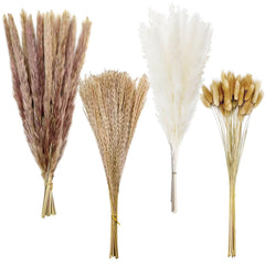 Gumingm dried pampas grass decor 100 stem bouquet close view