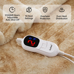Control panel showing 10 heat levels on Guohaoi blanket