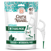 GuruNanda 2 in 1 dental floss picks braces 40ct