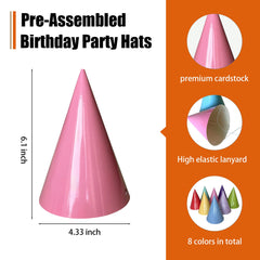 GYFCI party hats color assortment eight colors