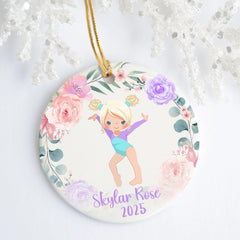 Gymnast ornament ready for tree wreath or garland display