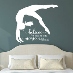 Gymnast Wall Sticker application on surface for smooth look