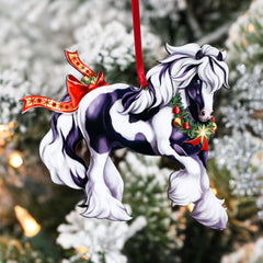 Backside of Gypsy Vanner Horse Ornament dark brown