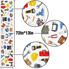 Handyman tools birthday party decor table runner Hafangry