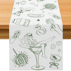 Hafangry Last Pickle table runner 13x72 inches on dining table