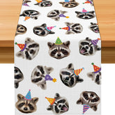 Hafangry raccoon table runner for birthday party decor