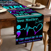 Hafangry suicide prevention table runner 13 x 72 inches