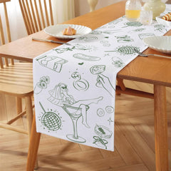 Polyester linen like Hafangry table runner for bridal shower decor