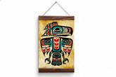 Haida Tlingit Raven Totem Canvas Print wood frame by Royal Canvas