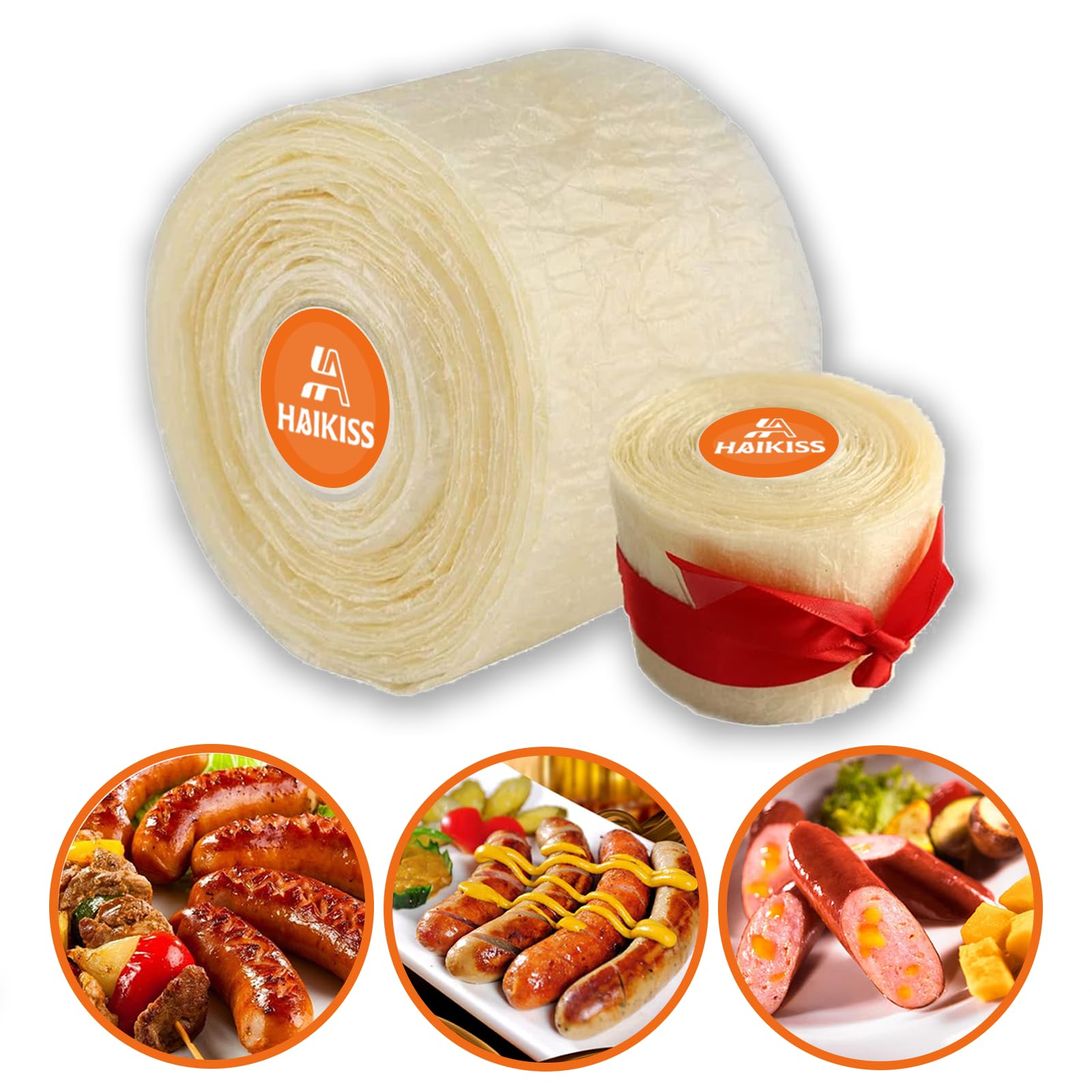 HAIKISS edible drying sausage casing 43mm diameter roll