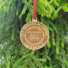 Haleakala ornament rustic barn wood back