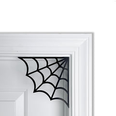 Halloween Corner Spider Web Decor Sign black PLA 6.25 x 6.25 inches