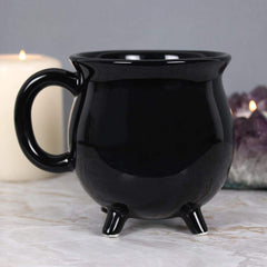 Halloween decor tabletop mug with Witch's Brew cauldron design