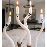 Halloween Decorations Indoor four pack ghost taper candles ready for display