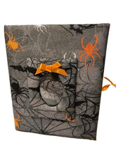 Halloween Photo Album cover featuring Spider and Bat with orange ribbon