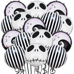 Halloween skull balloons foil set 15 pieces in 3 styles