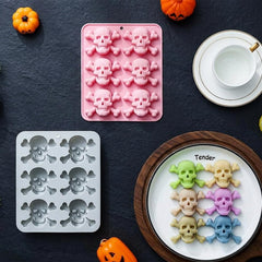 Halloween skull chocolate mold 2Pcs set