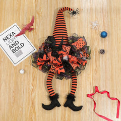 Halloween Witch Wreath with Lights option not included