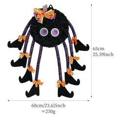 Black witch wreath for Halloween door decor