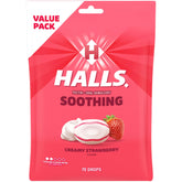HALLS Soothing Creamy Strawberry Throat Drops 70 ct value pack box