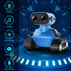 Robot with tank track base and moving arms