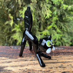 Hand-Blown Murano Style Miniature Cat Sculpture detail